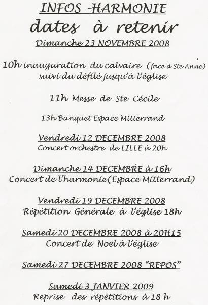 INFO-HARMONIE (novembre, décembre et janvier)