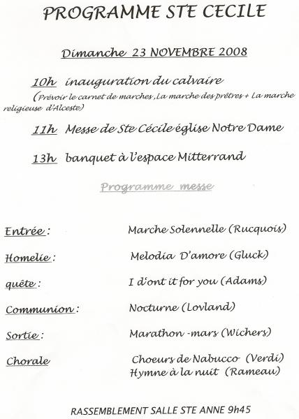 Réjouissances de la Ste-Cécile 